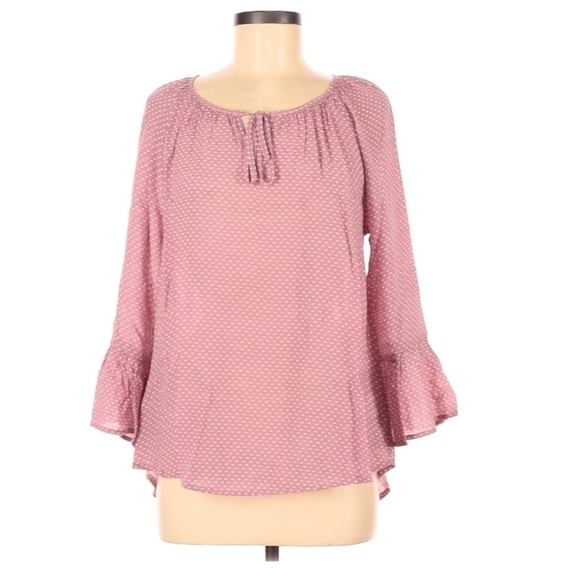 Fred David Smart Polkadot Print Bell Sleeve Top‎ - Picture 1 of 4